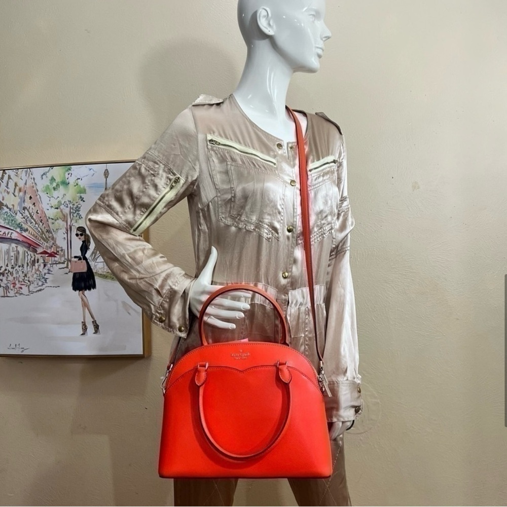 KATE SPADE Payton Medium Dome Satchel in Coral. Like New - Picture 7 of 10